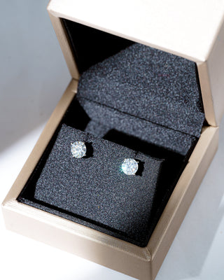 Round Moissanite Stud Earrings